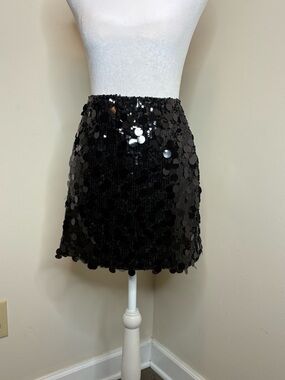 Source Unknown Black Sequin Mini Skirt